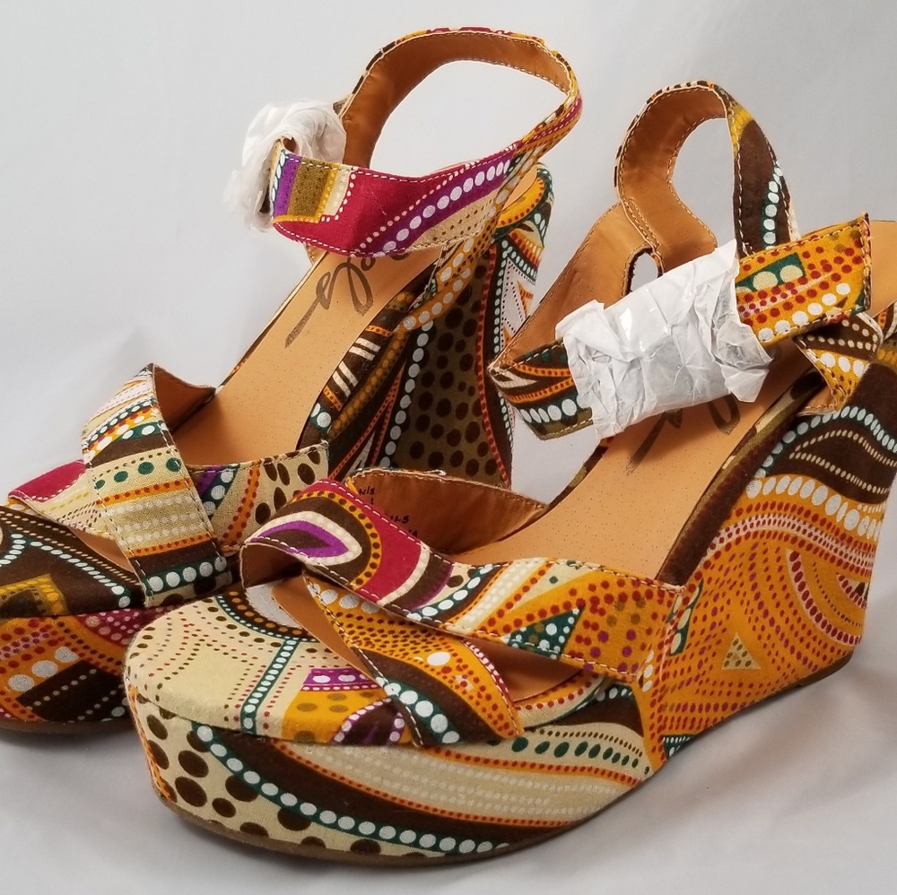 Rebels Bohemian Wedge Sandals - Picture 1 of 7